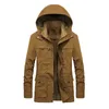 Men's Jackets Autumn And Winter Plush Washed Casual Jacket Mid Length Trench Coat Oversized