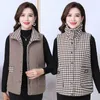 Gilets pour femmes Mode Hiver Épaissi Plaid Coton Gilet Top Gilet Agneau Polaire Deux Côtés Portant Chaud Manteau D'extérieur Occasionnel