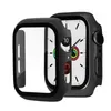 Матовые жесткие чехлы для часов со СТЕКЛЯННОЙ защитной пленкой для Apple iwatch SeriesПолное покрытие 38 40 42 44 мм ПК ТПУ 2в1 Чехол ZZ