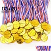 Outros materiais escolares de escritório Outros materiais escolares de escritório 50pcs crianças crianças ouro plástico vencedores medalhas esportes dia festa dhgarden dhfmj