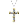 2020 New ArrivicユニークなINS Luxury Jewelry 925 Sterling Silver Princess Cut Topaz Cross Pendant Party Women Wedding Link Chain Nec2599