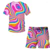 Men's Tracksuits Graffiti Art Painting Summer 3D Printed T-shirt Shorts Set Sportswear Tracksuit O Neck Short Sleeve Clothing Suit