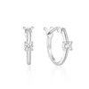 Hoop Coldings Bokoa 925 Sterling Silver for Women Student Four Claw Crystal Office Daily Nur Ear Bu klamra prosta kolczyka Bijoux