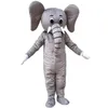 Performance Grey Elephant Mascot Costumes Halloween Cartoon Charact Outfit Suit Suit Cass Outdoor Party Unisex Reklamy Reklamy Ubrania reklamowe