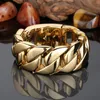 31mm Super Zware Gouden Ronde Curb Cubaanse Ketting Armbanden Punk Rock Hiphop Mode Heren Jongens 316L Rvs Biker Bike Bracelet256v