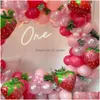 Other Event & Party Supplies Other Event Party Supplies 127Pcs Stberry Decoration Balloon Garland Kit For Girls 1St 2Nd Birt Dhgarden Dhg8H