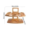 Camp Furniture Wooden Portable Outdoor Folding Table Fruit Snack Tray Camping Table Picnic Wine Table Removable Wine Glass Holder Picnic Table 231018