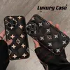 Vackra iPhone -telefonfodral 15 14 Pro Max Designer Luxury Lu Soft Leather High Quality Purse 18 17 16 15Pro 14pro 13pro 12pro 13 12 11 Med Logo Box Man Women