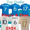 Italiaanse voetbalshirts 2023 Italiaanse jersey SCAMACCA IMMOBILE CHIESA voetbalshirts RASPADORI JORGINHO BARELLA BASTONI VERRATTI Maglia Italiana nationaal team