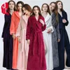 Vêtements de nuit pour femmes Femmes Extra Long Chaud Corail Polaire Peignoir Hiver Épais Flanelle Thermique Peignoir Kimono Robe De Chambre Bri252h