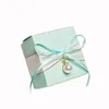 Cadeau cadeau 30pcs carré violet boîte romantique mariage bonbons sac bébé douche faveurs emballage papier chocolat fleur fête fournitures