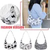 Shoulder Bags Evening Bags Nylon Zipper alf Moon Women Bags Simple Cow Paern Print Bags Ladies Sopping andbagscatlin_fashion_bags