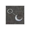 Nyckelringar nya 20st/parti DIY Key Ring Accessories Antik Sier Zinc Alloy Moon Charms Chain Keychain Jewelry Dhtlf