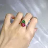 Anelli a grappolo Primavera Qiaoer Prodotto Argento 925 Importato Diamante ad alto tenore di carbonio 7 9 Anello verde rosa Moda femminile Versatile