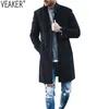 Herrjackor 2023 Autumn Winter Slim Fit Wool Coat Male Cashmere Blended Long Overcoat Black Red Grey Jacket Ytterkläder S3XL 231017