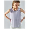 Lu Lu T-shirt Yoga, sneldrogend, draagbaar, ademend, mouwloos mesh fitnessshirt, gymbroek