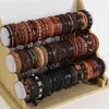 Bracelets manchette en cuir pour hommes et femmes, Lot de 36 pièces, bijoux, cadeaux de fête, styles mixtes, taille réglable, 220122296S