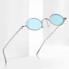 Óculos de sol metal redondo quadro moderno e elegante de alta definição oceano transparente protetor solar para