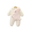 Autumn and Winter Plus Fleece Cotton Baby Clothes Cute Super Cute Girl Baby Onesie