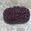 Evening Bag Purple Stones Väskor och kopplar kvinnliga handväskor Bröllopsfest Minaudiere Purse 231017