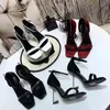 designer women Sandals party fashion Sandal rivet Dance shoe sexy heels Super 11cm Lady wedding Metal Belt buckle High Heel Woman shoes size 34-40-41 us4-us10 With box