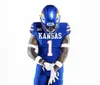 2023 Kansas Jayhawks Jerseys de fútbol auténticos - Durable Team Colors Players 81 15 22 2 9 1 36 36