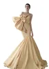 Elegant Yellow Mermaid Evening Dresses for Women One Shoulder Pleats Draped Floor Length Formal Occasions Wear Party Second Reception Birthday Pageant Prom Gowns