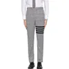 Mody marki mężczyzn Casual Suit Pants Grey Plaid Black Striped Spring and Autumn Business Formalne spodnie 228y