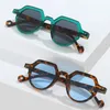 Солнцезащитные очки в оправе для бровей, женские модные заклепки с заклепками, солнцезащитные очки в стиле ретро, зеленые черепаховые солнцезащитные очки в стиле панк UV400
