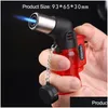 Lighters New Arrival Mini Butane Jet Torch Cigarette Windproof Lighter Random Color Plastic Fire Ignition Burner Cooking Lighter795075 Otirc