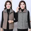 Gilets pour femmes Mode Hiver Épaissi Plaid Coton Gilet Top Gilet Agneau Polaire Deux Côtés Portant Chaud Manteau D'extérieur Occasionnel