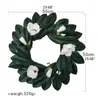 Couronne de magnolia artificielle de fleurs décoratives avec des feuilles de 20 pouces pour la décoration de la porte d'entrée