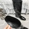 2024 moda de luxo botas de salto plano feminino moda confortável material de couro macio cavaleiro feminino tecido de couro brilhante