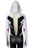 Across the Spider Vers Gwen Cosplay Costume Jumpsuit Mask Set Outfits For Adult Women Kid Halloween Carnival Party Suit