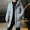 Men's Down Parkas Plus Size 7XL Winter Jacket Men Midlength Thickened Warm Hooded Padded Jackets Solid Color Casual Puffer Coats 231018