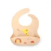 Table Napkin Solid Feeding Cartoon Animal Print Girl Boy Bibs Burp Cloths Soft Waterproof Baby Silicone Bib Stuff