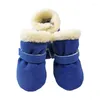 Dog Apparel Winter Warm Shoes For Small Dogs Cats Fleece Non-slip Snow Boots Puppy Outdoor Thicken Chihuahua Yorkies Pet Supplies