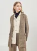 Mélanges de laine pour femmes SuyaDream fait à la main 90 laine femmes Plaid Blazer manteau FW élégant bureau Chic mélange kaki bleu manteaux d'hiver 231017