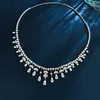 Cadenas valiosas Moissanite Diamond Necklace Real 925 Sterling Silver Party Wedding Chocker para mujeres Colgante Joyería