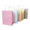 Gift Wrap 50 Pcs/lot 16x22cm Stripe Paper Bag Candy Color Decoration Year Favors And Gifts For Guests Kids Bags Party Supplies