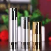 15ML 30ML 50ML Empty Airless Vacuum Bottle Cosmetic Plastic Pump Container Travel Tool Gold Silver Liquid Lotion Cream refillable 10p Sacvu