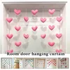 Curtain Girls 'Pink Heart Shaped Door Curtain Decor Tassel Curtain Divider String Girl Room Partiton Sweet Hanging Pärled Window Valance 231018