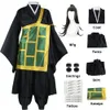 Perruque de Costume de Cosplay Anime Jujutsu Kaisen Geto Suguru, uniforme scolaire de kimono noir avec boucles d'oreilles, Costume d'halloween pour femmes Mencosplay