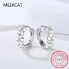 Boucles d'oreilles créoles en argent Sterling 925, bijoux tendance, petite fleur ronde, breloque féminine, cadeau Aros Plata Mujer, 2023