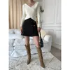 Women's Sweaters Brown Color Autumn Winter Fashion Women Sweater Full Sleeves V-Neck Slim Fit Lady Short Pullovers Jumpers Clothing