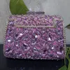 Evening Bag Purple Stones Väskor och kopplar kvinnliga handväskor Bröllopsfest Minaudiere Purse 231017