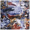 Scarves 130cm Fashion Oil Painting House 2023 Square Luxury Twill Silk Scarf Women Kerchief Shawl Branch Sunscreen Towels