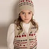 Pullover Baby Girl Winter Cloths Mrne Autumn Rainbow Sweater Cherry Cherry Cute Long Sleeve Cardigan Kids Wool Coat Tops 231017