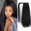 24 inches 56cm Synthetic Ponytail Hair Extensions YAKI Staight Wrap Around Ponytails Pony Tail Hair Piece D2013