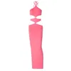 Casual Dresses Boofeenaa Skär ut halter Backless Maxi Summer Birthday Party Pink Dress Women Elegant Sexy Club Outfits C16-CH29